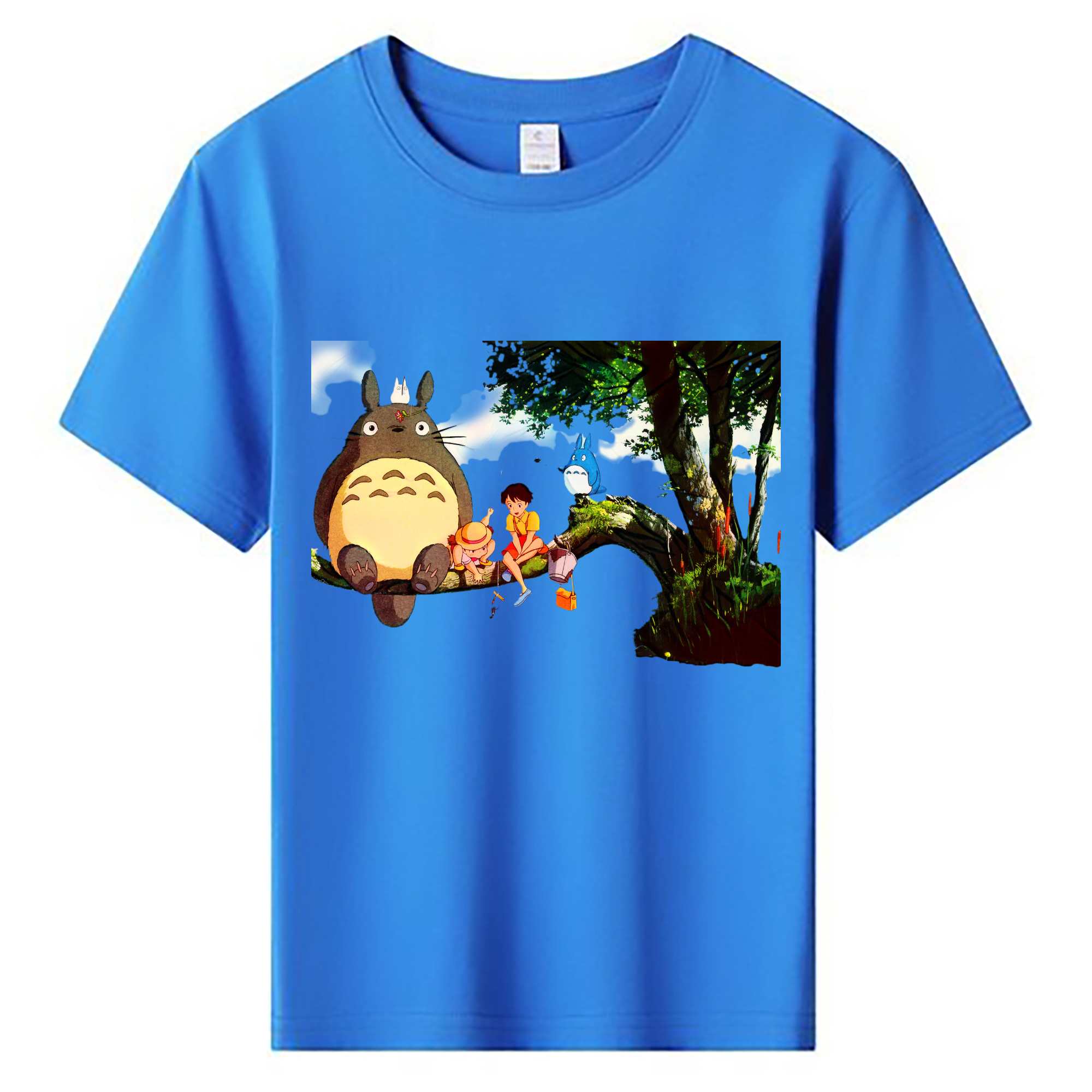 （画像用） となりのトトロ 草壁メイ 草壁サツキ My Neighbor Totoro Satsuki Kusakabe Mei Kusakabe 綿100％キッズTシャツ（フロントプリント）